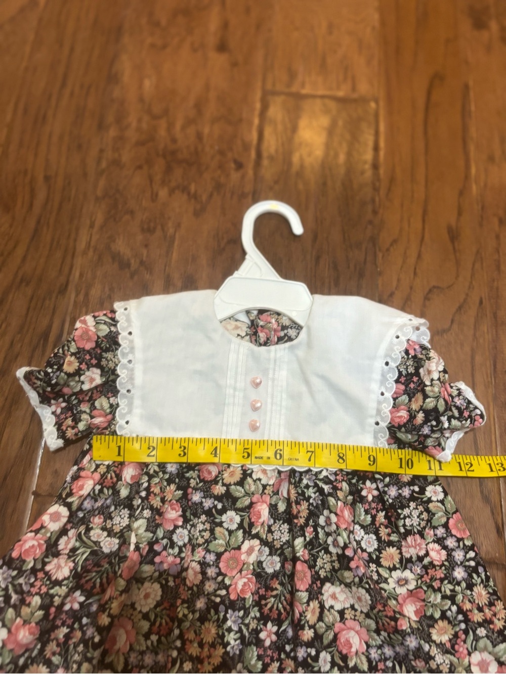 Handmade Vintage Floral Prairie Dress Cottagecore Peter Pan Collar 12-18 month - Picture 7 of 7